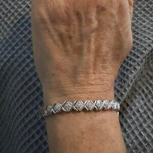 Womens Tennis Silver Bracelet 7 inch wrist OTC 925